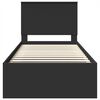 vidaXL Cadru de pat cu headboard Negru 90 x 190 cm Lemn de pin masiv