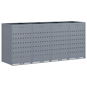 vidaXL Depozitare pentru 4 pubele Wheelie Gri deschis