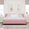 vidaXL Pat cu arcuri cu saltea cu headboard Roz 200 x 180 cm Catifea
