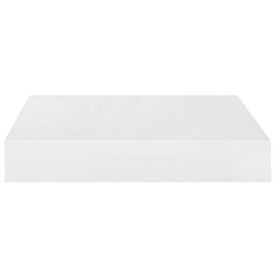 vidaXL Rafturi de perete, 4 buc., alb extralucios, 23x23,5x3,8 cm, MDF