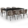 vidaXL Set de mobilier pentru grădină, 7 piese, maro