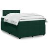 vidaXL Pat box spring cu saltea, verde &icirc;nchis, 120x200 cm, catifea