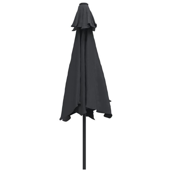 vidaXL Umbrelă de soare de exterior cu st&acirc;lp metalic, negru, 300 cm