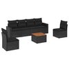 vidaXL Set canapele de grădină cu perne, 7 piese, negru, poliratan