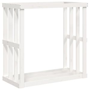 vidaXL Suport bușteni de exterior, alb, 108x52x106 cm, lemn masiv pin