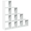vidaXL Bibliotecă/separator 4 niveluri, alb, 131,5x29x131,5 cm lemn