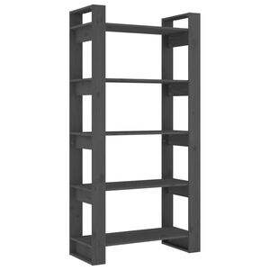 vidaXL Bibliotecă/Separator cameră, gri, 80x35x160 cm, lemn masiv pin