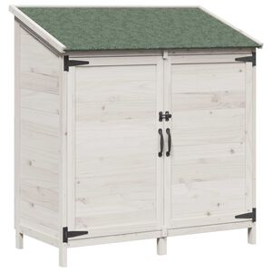 vidaXL Sălaș de grădină Alb 106,5 x 56 x 113,5 cm Lemn de Brad Solid