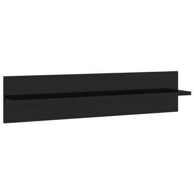 vidaXL Rafturi de perete 2 buc. negru extralucios 80x11,5x18 cm PAL
