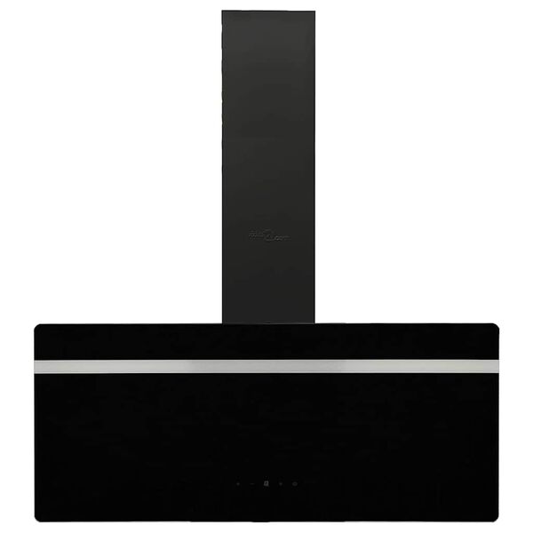 vidaXL Hotă de perete, negru, 90 cm, oțel și sticlă securizată