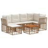 vidaXL Set de canapele de exterior 7 buc. Alb Natural și Crem