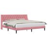 vidaXL Cadru de pat cu headboard Roz 180 x 200 cm Catifea