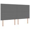 vidaXL Pat cu arcuri cu headboard Gri deschis și alb. 180 x 200 cm