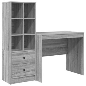 vidaXL Birou Gri Sonoma 135,5 x 50 x 127 cm 2 buc.