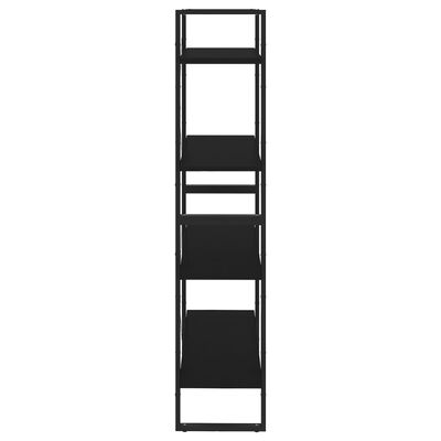 vidaXL Bibliotecă cu 4 rafturi, negru, 80x30x140 cm, PAL