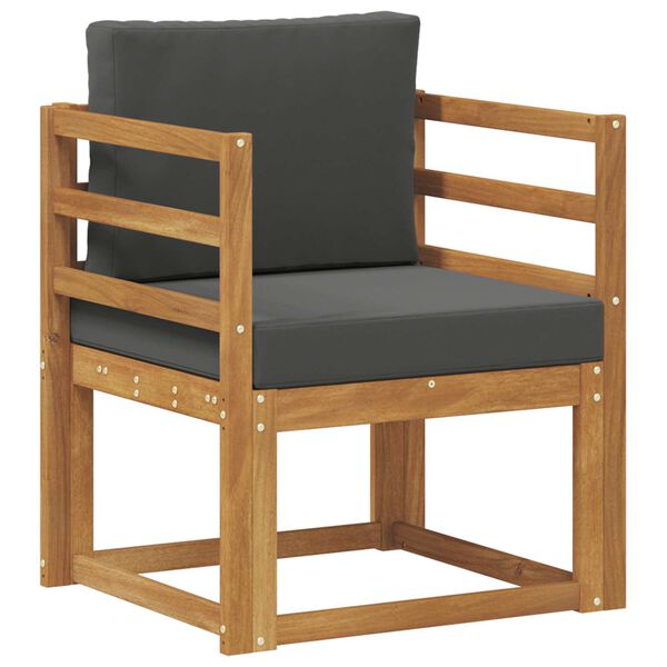 vidaXL Canapea de exterior Lemn de acacia solid și poliester natural