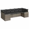 vidaXL Set canapele de grădină, 7 piese, cu perne, gri, poliratan