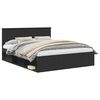 vidaXL Cadru de pat cu headboard Negru 160 x 200 cm Lemn de pin masiv