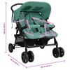 vidaXL Cărucior pentru gemeni, verde, oțel