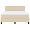vidaXL Pat cu arcuri cu headboard Manual Crem 140 x 200 cm țesătură