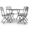 vidaXL Set mobilier grădină 5 piese antracit plasă metalică expandată