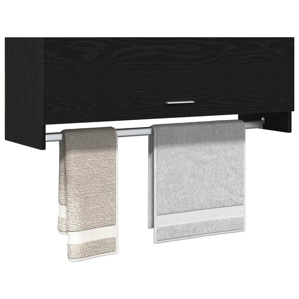 vidaXL Dulap cu sertar Stejar Negru 100 x 32,5 x 35 cm Lemn compozit