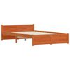 vidaXL Cadru de pat cu headboard Maroniu cerat 205.5 x 95.5 x 51 cm