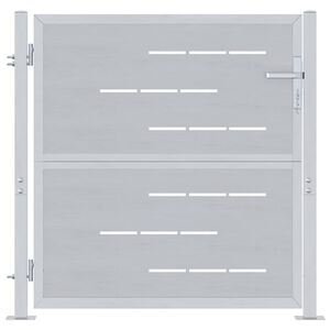 vidaXL Poartă de grădină Argintiu 85 x 97 cm Oţel inoxidabil