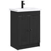 vidaXL Set de mobilier pentru baie Negru 56 x 37,5 x 81 cm