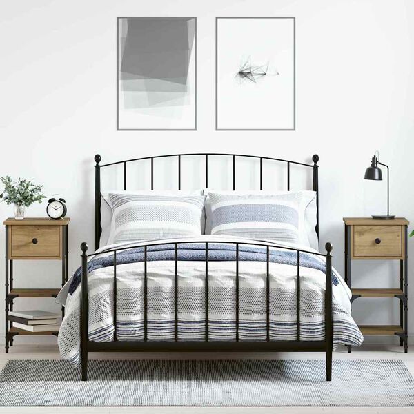 vidaXL Dulap de noapte cu sertar 2 pcs Maro 33.5 x 36 x 70 cm