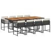 vidaXL Set mobilier de grădină cu perne, 9 piese, negru, poliratan