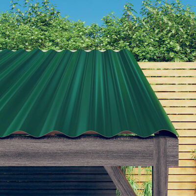 vidaXL Panouri de acoperiș 36 buc. oțel vopsit verde 60x36 cm