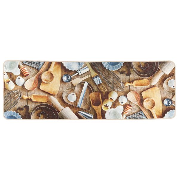 vidaXL Covor bucătărie, multicolor, 60x180 cm, lavabil, anti-alunecare