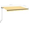 vidaXL Copertină retractabilă manual, galben și alb, 450x350 cm