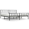 vidaXL Cadru pat metalic cu tăblii de cap/picioare, negru, 183x213 cm