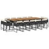 vidaXL Set mobilier de grădină cu perne, 15 piese, negru, poliratan