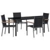 vidaXL Set de masă pentru grădină 5 pcs Negru Oțel acoperit cu pulbere