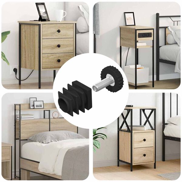 vidaXL Nivelatoare de mobilă Ajustabil 1895 pcs Negru PP