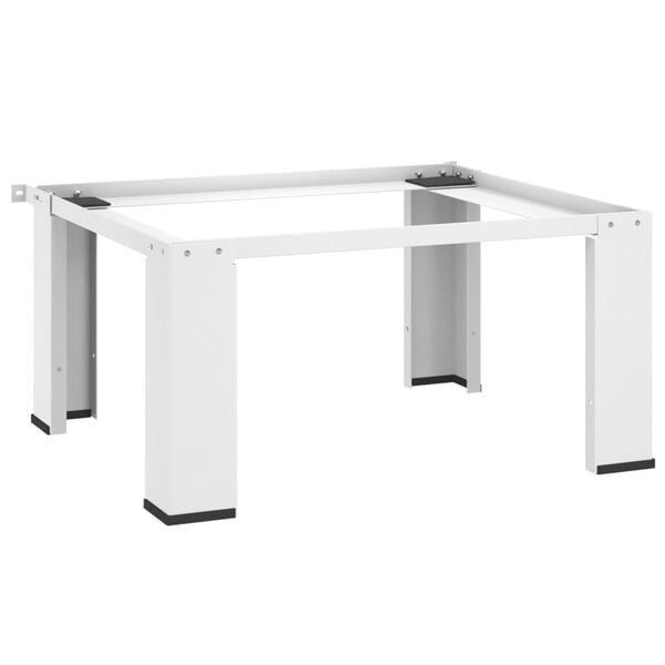 vidaXL Suport dublu pentru mașina de spălat/uscător, cu sertare, alb