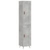 vidaXL Dulap &icirc;nalt, gri beton, 34,5x34x180 cm, lemn prelucrat