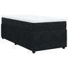 vidaXL Pat box spring cu saltea, negru, 100x200 cm, catifea