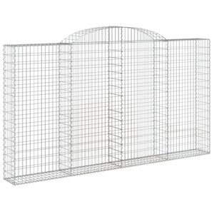 vidaXL Coș gabion arcuit, 300x30x160/180 cm, fier galvanizat