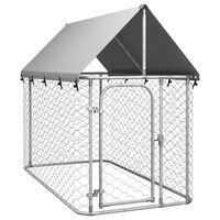 vidaXL Padoc pentru câini de exterior, cu acoperiș, 200x100x150 cm
