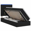 vidaXL Pat cu LED și saltea Negru 90 x 190 cm Țesătură
