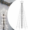 vidaXL Pom de Crăciun LED cu v&acirc;rfuri 220 LED-uri Alb Rece 180 cm