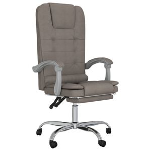vidaXL Fotoliu de birou rabatabil cu masaj, gri taupe, textil