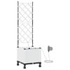 vidaXL Ghiveci de grădină cu irigație și roți Alb 40 x 40 x 148 cm PP