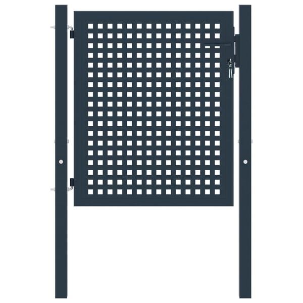 vidaXL Poartă de gard antracit 102x75 cm oțel