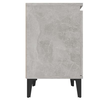 vidaXL Noptiere cu picioare metalice, gri beton, 40x30x50 cm