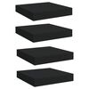 vidaXL Rafturi de perete suspendate, 4 buc., negru, 23x23,5x3,8 cm MDF